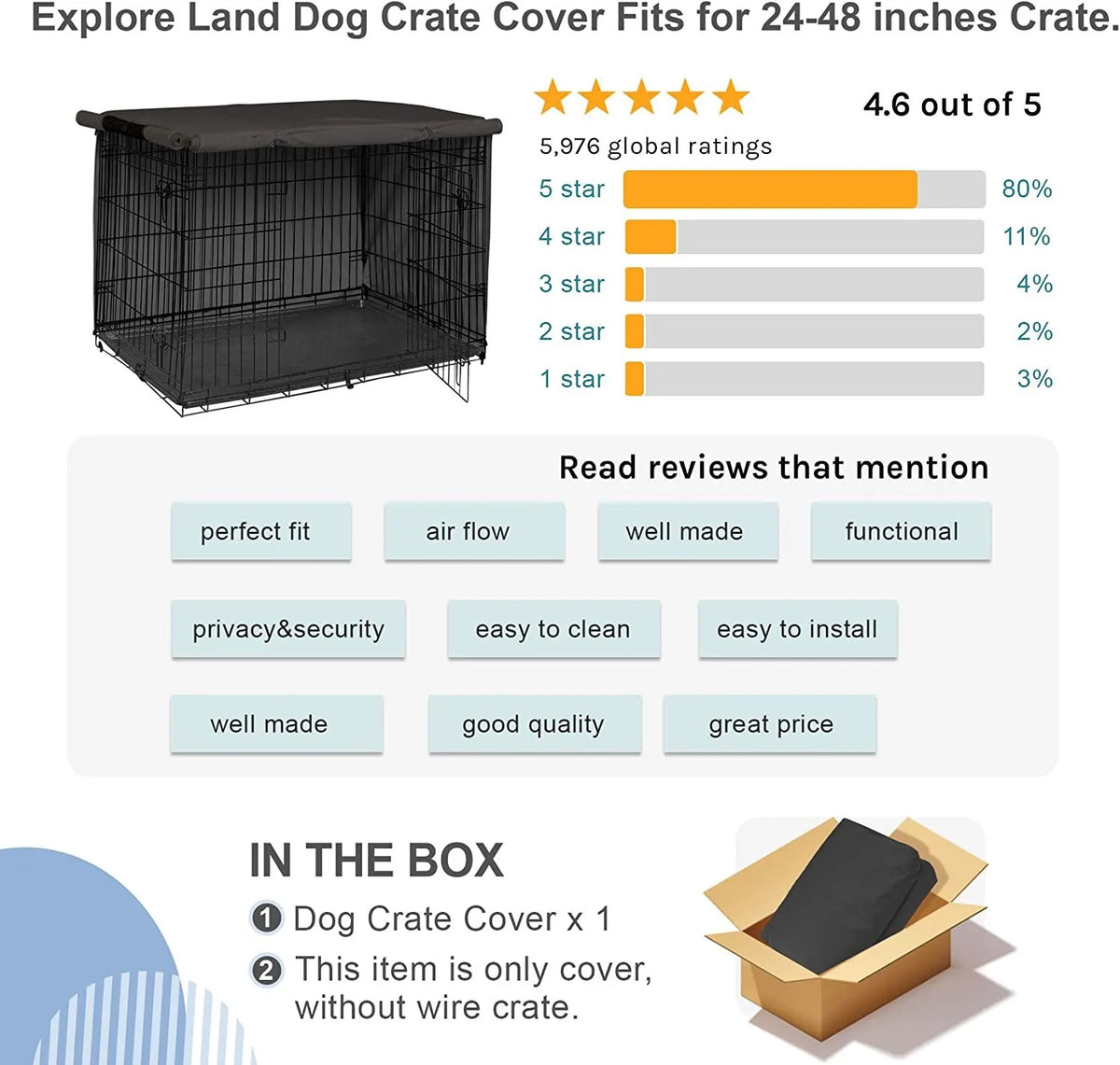 210D Oxford Dog Kennel Cover - Waterproof Foldable – photo 4