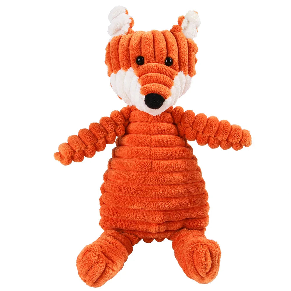 Squeaky Plush Chew Toy for Dogs, Animal Shapes
