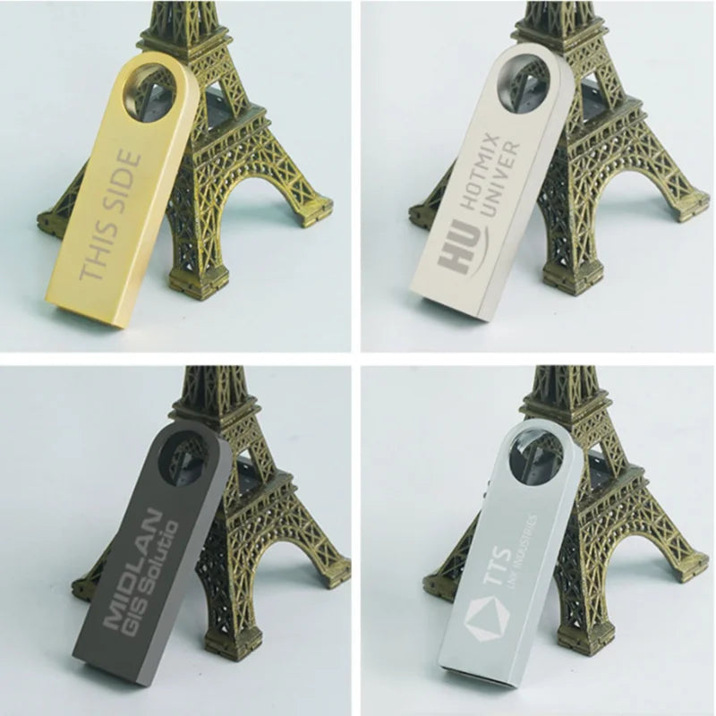 Metal USB 2.0 Flash Drive 10-Pack — Bulk Memory Sticks 4GB to 128GB