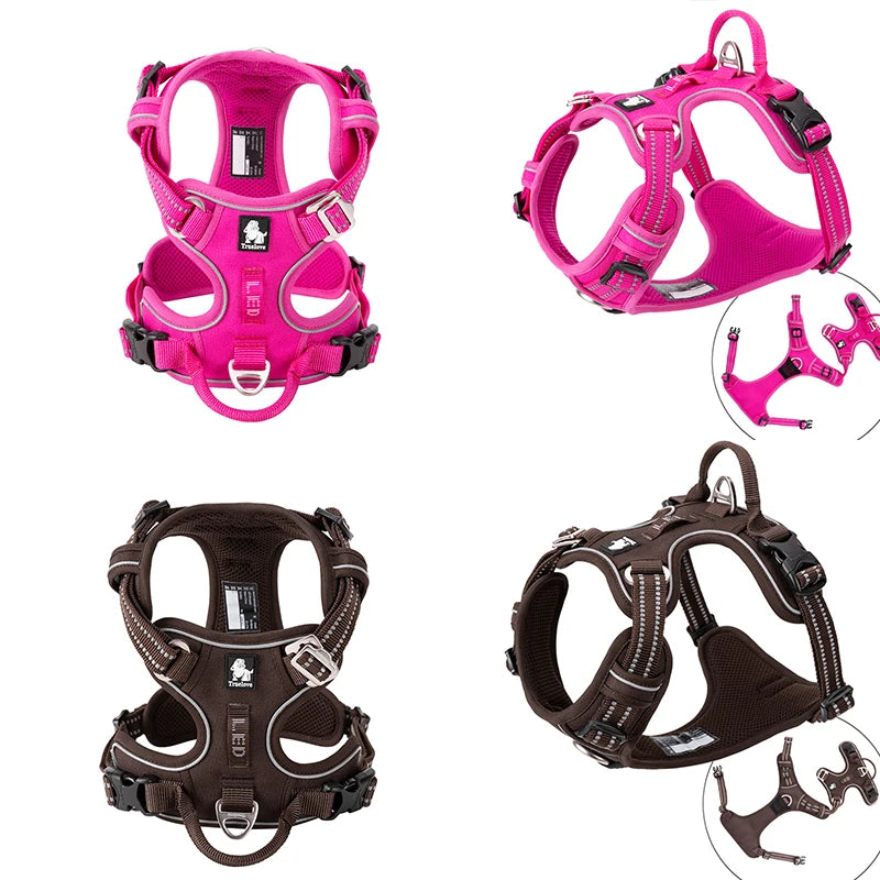Truelove Reflective No-Pull Dog Harness – Adjustable Nylon Vest for Medium & Large Dogs | XS–XL (7 Colors)