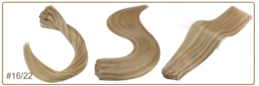 Full Shine Seamless Clip in Hair Extensions Remy Human Hair 8Pcs 120g & 80g Clip In Hair Extensions Human Hair Blonde Skin Weft