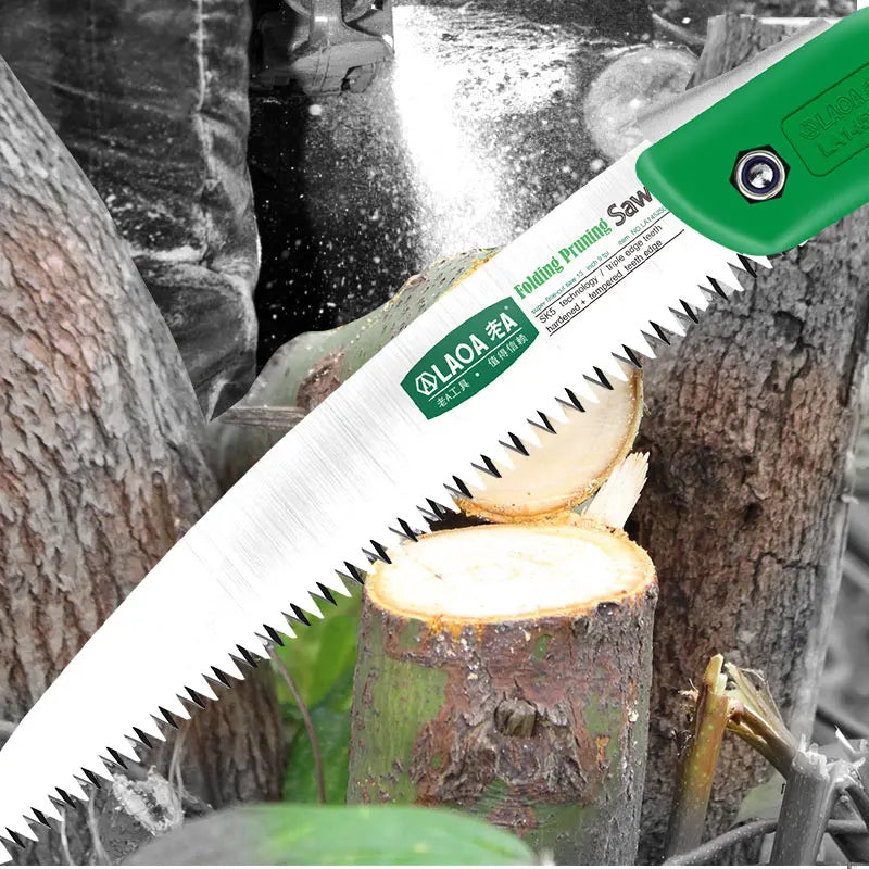 LAOA SK5 Folding Garden Saw – Portable Hand Pruning Saw for Branches, Camping & Logging