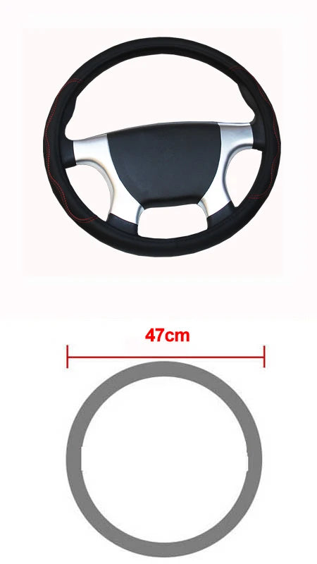 Car Truck PU Leather Embossed Steering Wheel Cover Steering-Wheel For Auto Diameters 36 38 40 42 45 47 50CM 7 Sizes to Choose