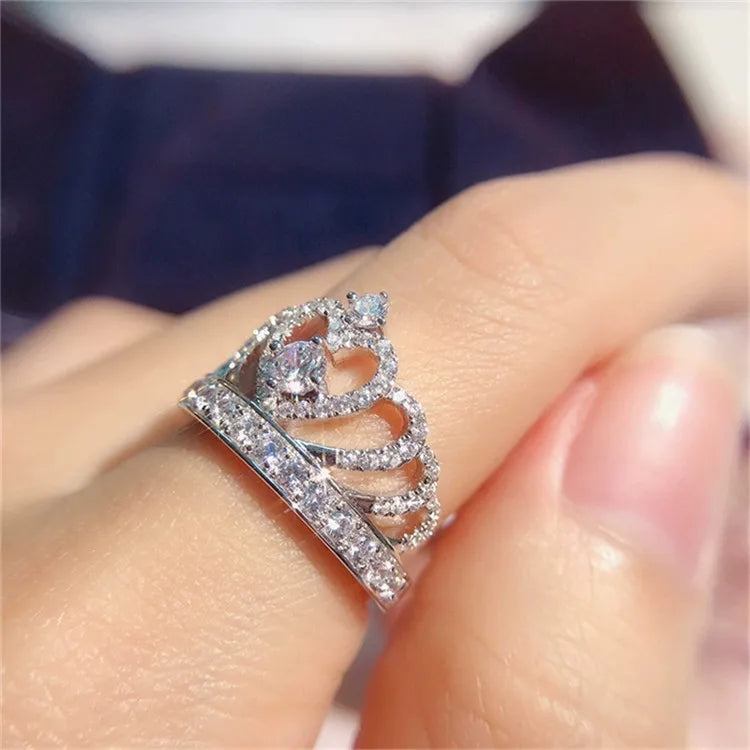 Cubic Zirconia White Gold Ring for Women - Bridal & Wedding