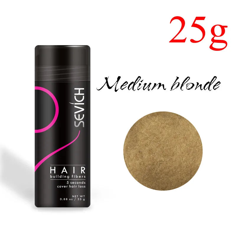 Sevich 10 Colors Hair Fibers Keratin 25g Hair Building Fibers Thickening Spray Hair Loss Products Instant Regrowth Powders