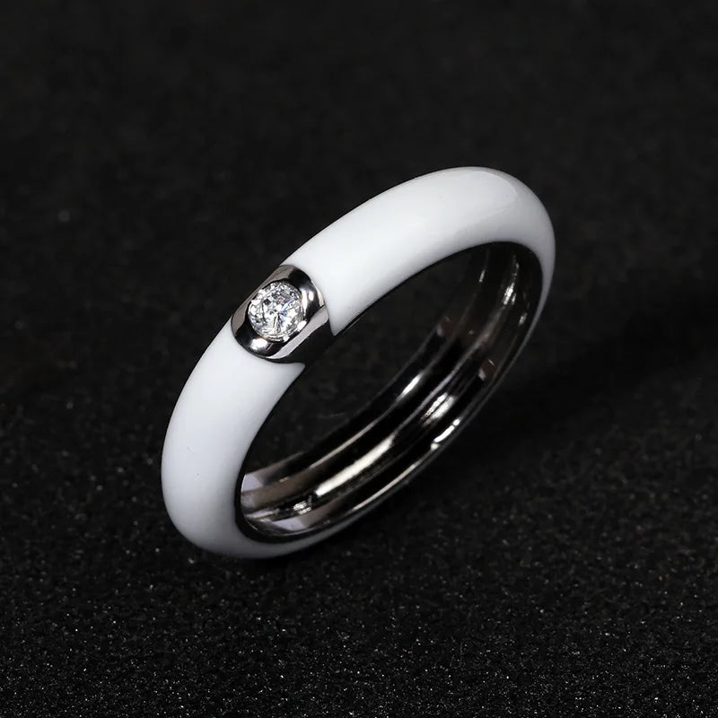 925 Silver Retro Enamel Flower Ring for Women - Adjustable