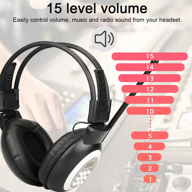 RETEKESS TR101 FM Headphone Radio Receiver Wireless Headset Radio Earphone Receiver Conference Interpretation Meeting Translate