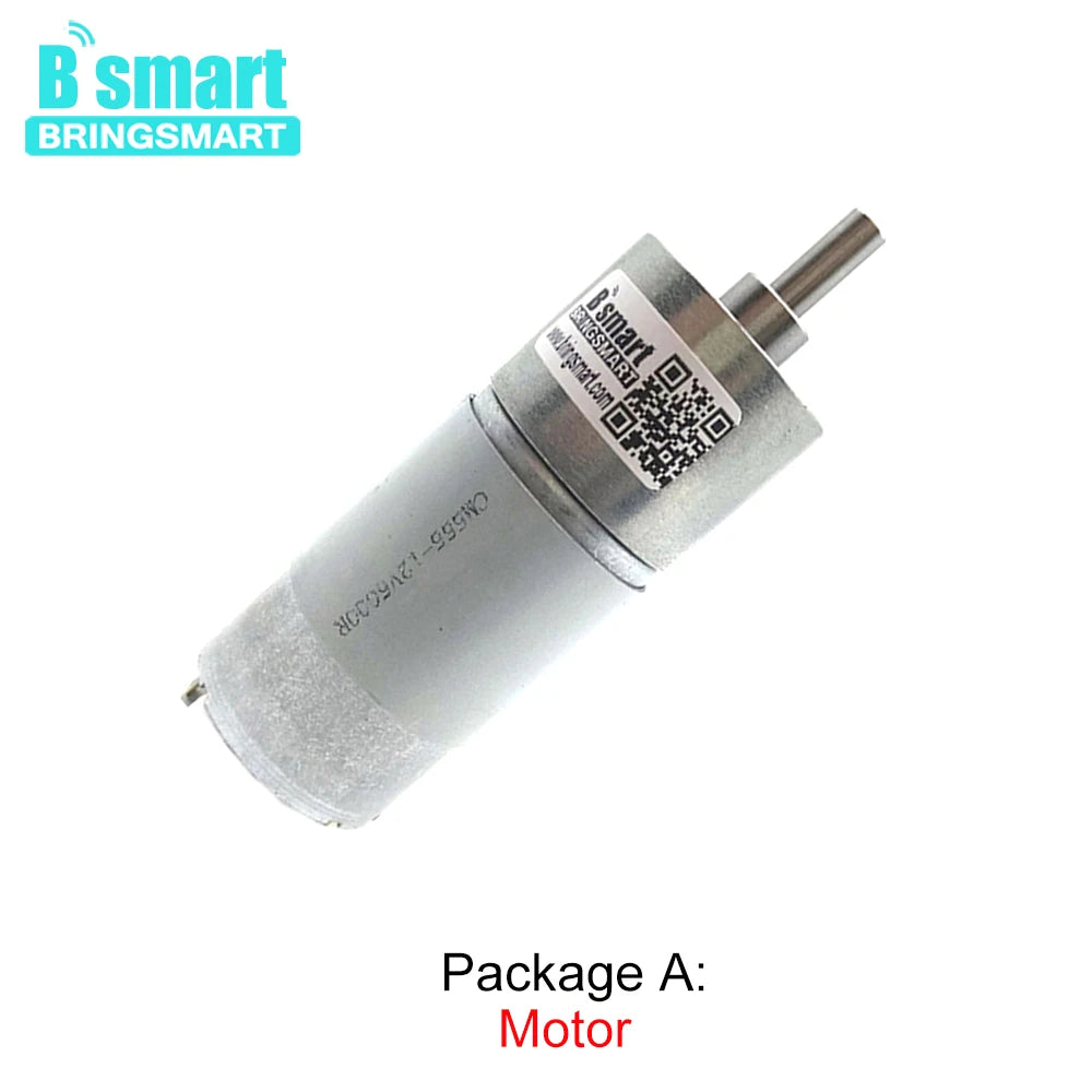 Bringsmart 37GB555 High Torque Electric Motor Low Speed DC 12V 24V Reversed High Torque 6-800RPM Customized Gear Motor Robot
