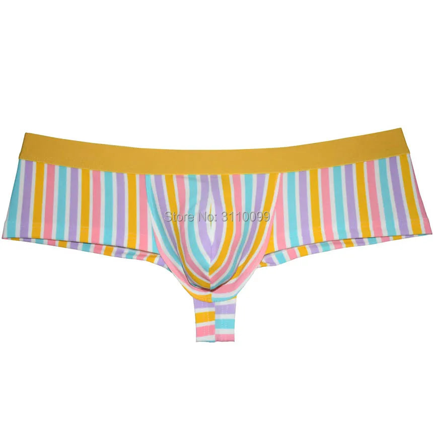 Men's Flowery Bulge Boxer Underwear Shiny 1/2 Coverage Cheeky Pouch Trunks Hot  Bikini Boxers Shorts