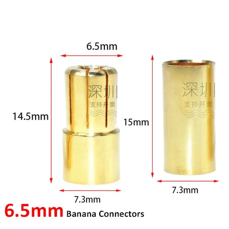 10pair/lot 2.0/3.0/3.5/4.0/5/5.5/6/6.5/8mm Gold Bullet Banana Connectors Plug For Lipo Battery RC ESC Motor DIY Accessories Toy