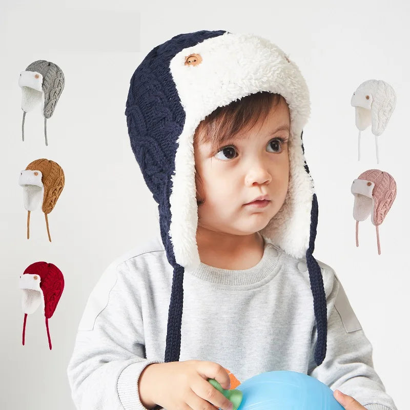 Baby and Toddler Velvet-Lined Knit Hat - Warm Winter Beanie 0-5 Years