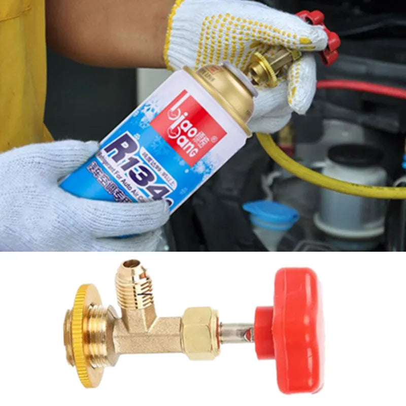 Tap On The Bottle R134 Valve Opener Car Can Tap Adapter Installation Gas Refrigerant Tool Mini Air Conditioner Accessories