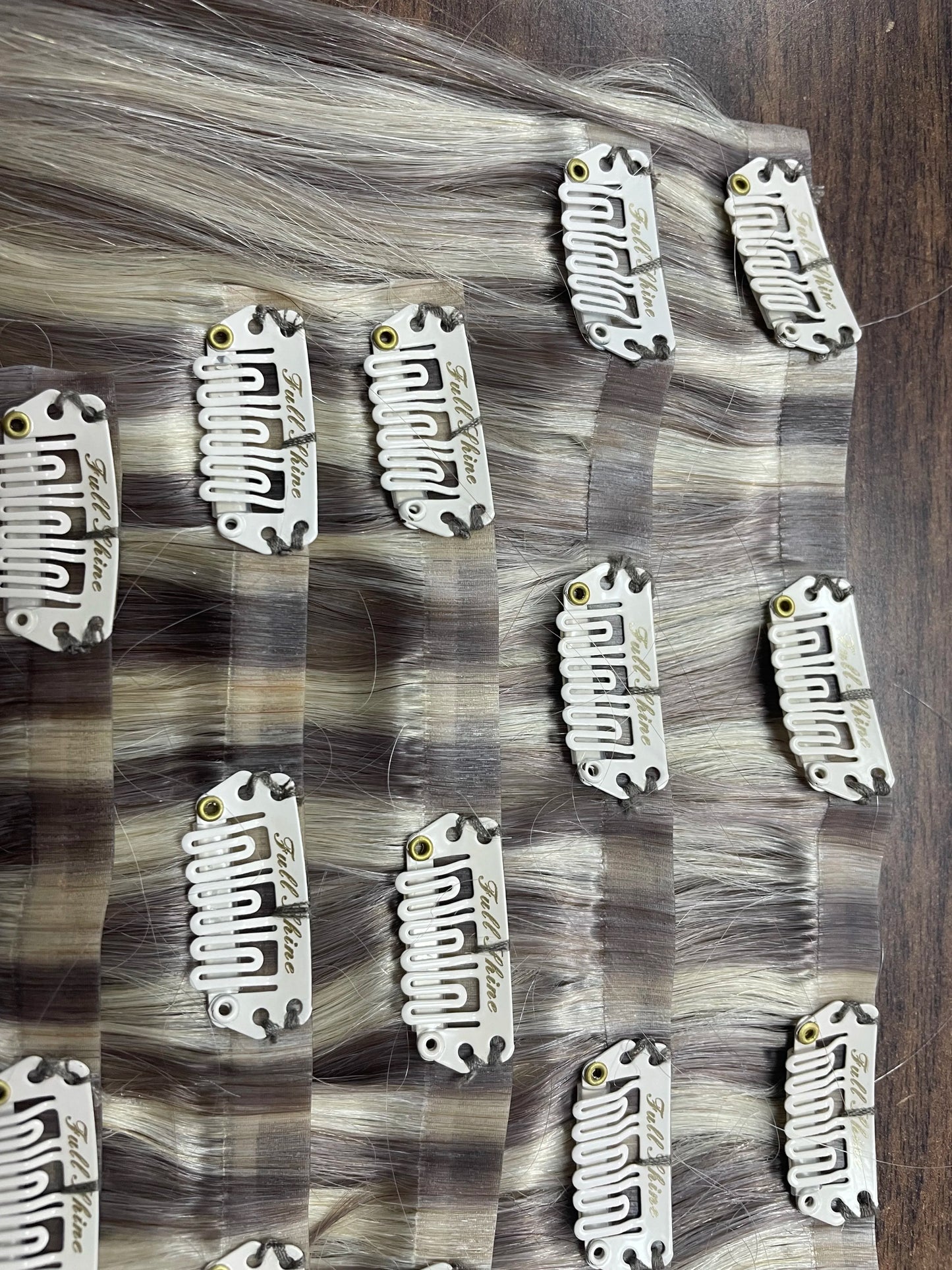 Full Shine Seamless Clip in Hair Extensions Remy Human Hair 8Pcs 120g & 80g Clip In Hair Extensions Human Hair Blonde Skin Weft