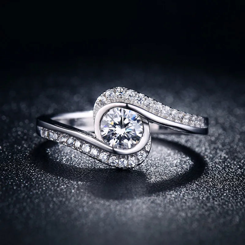 Cubic Zirconia White Gold Ring for Women - Bridal & Wedding