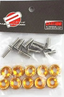 10PCS M6 JDM Car Modified Hex Fasteners Fender Washer Bumper Engine Concave Screws Fender Washer License Plate Bolts Car styling