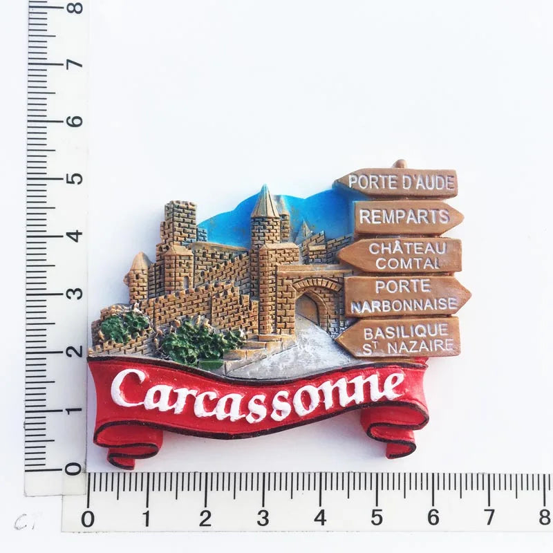France  Paris Fridge Magnet Souvenir Carcassonne Cannes Imanes Para Riviera Arch of Triumph NICE Magnetic Stickers Home Decor