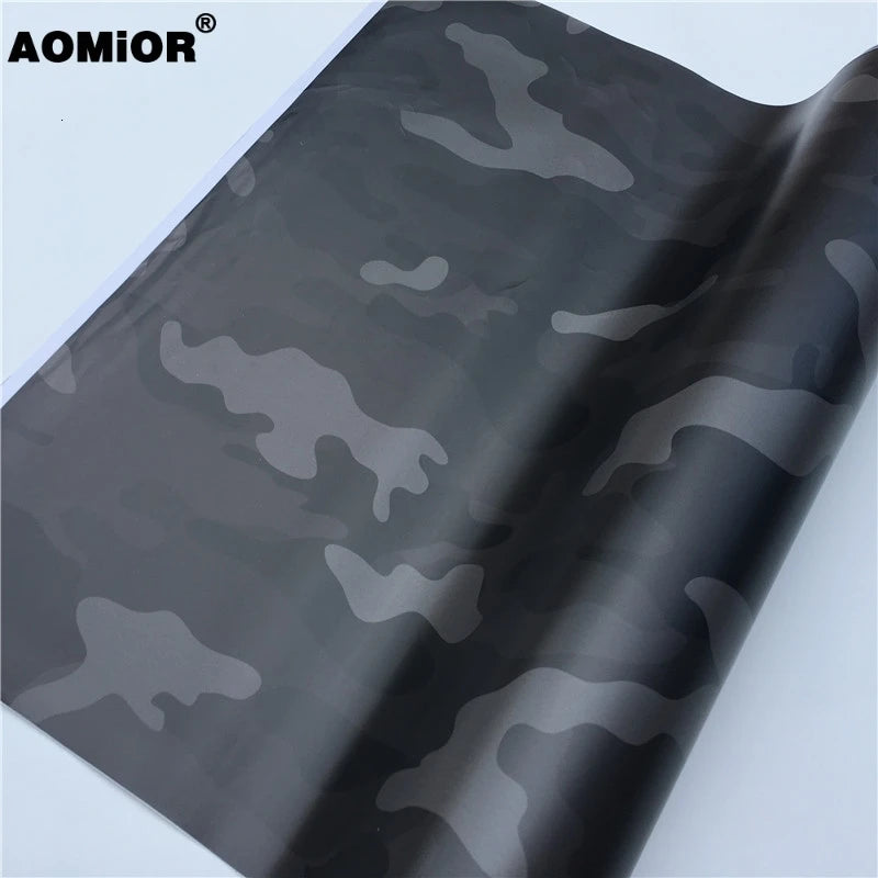 Arctic Snow Black Camo Vinyl Car Wrap Film Camouflage Vinyl Wrapping Sticker Console Computer Laptop Scooter Motorcycle