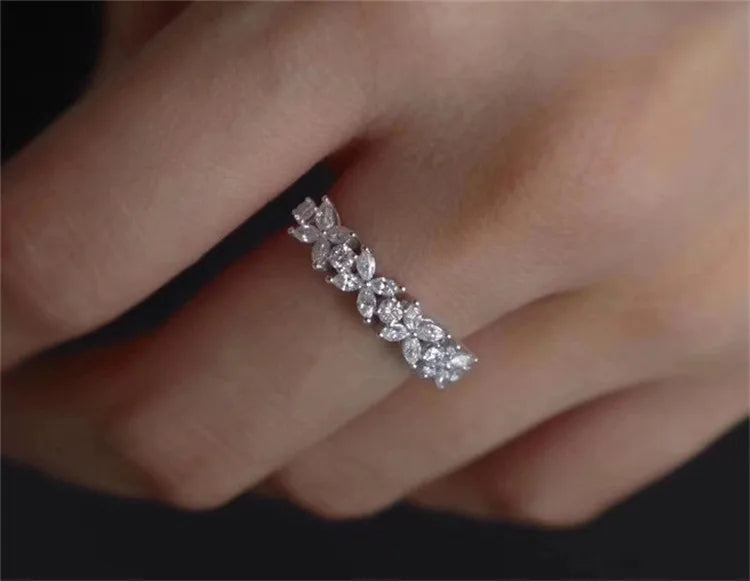 Cubic Zirconia White Gold Ring for Women - Bridal & Wedding