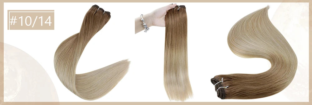 Full Shine Hair Bundles 100% Human Hair Weft Extensions Ombre Blonde Color100g Sew In Silky Straight Remy Skin Double Weft