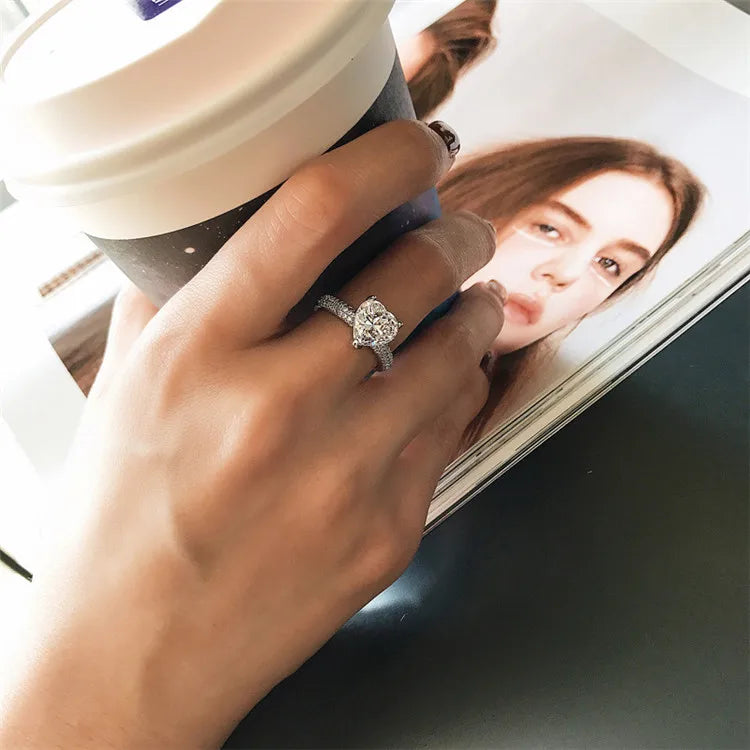 Cubic Zirconia White Gold Ring for Women - Bridal & Wedding