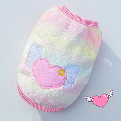 Cute Dog Winter Vest — Soft Flannel Puffer Jacket for Small Cats & Dogs