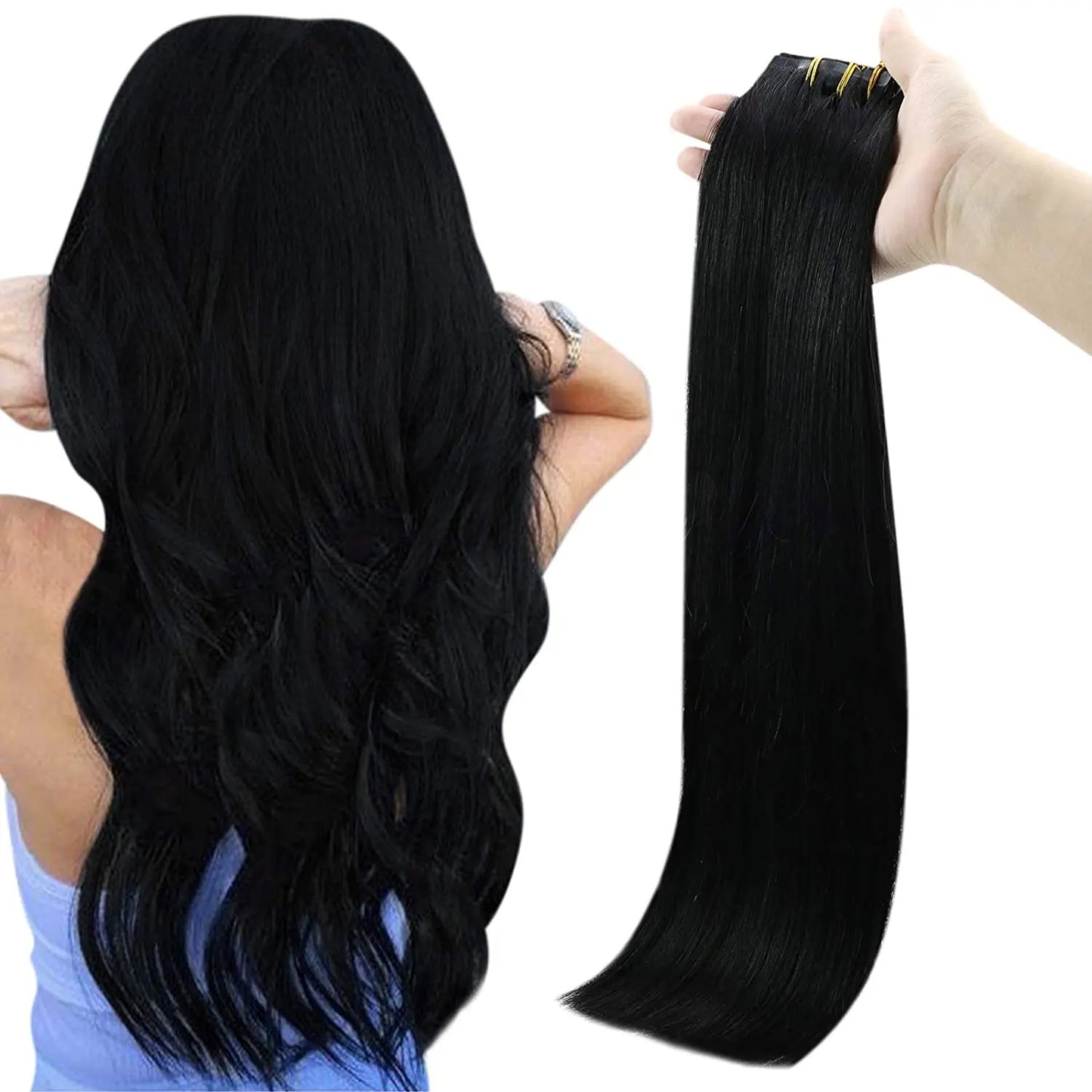 Full Shine Seamless Clip in Human Hair Extensions 8Pcs 100g&80g Pure Color Blond Hair Pu Clip on Remy Extension Skin Weft