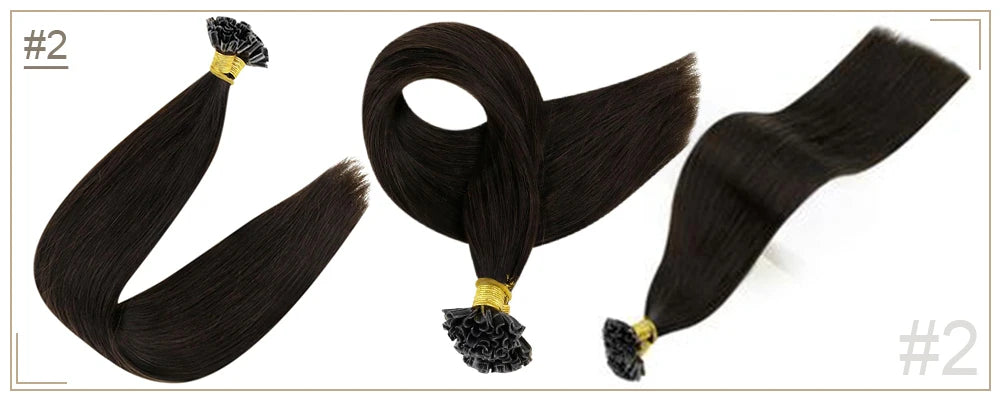 Full Shine U Tip Hair Extensions Fusion Hair Balayage Color 40-50g Keratin Glue Beads Prebonded Human Hair Extensiones