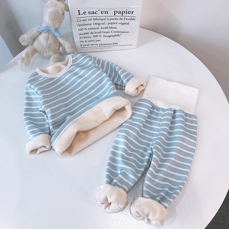 Kids High-Waist Thermal Underwear Set - Warm Winter Layers