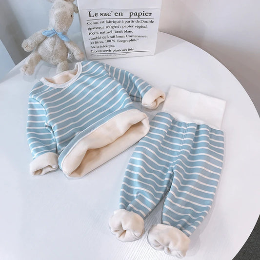 Kids High-Waist Thermal Underwear Set - Warm Winter Layers