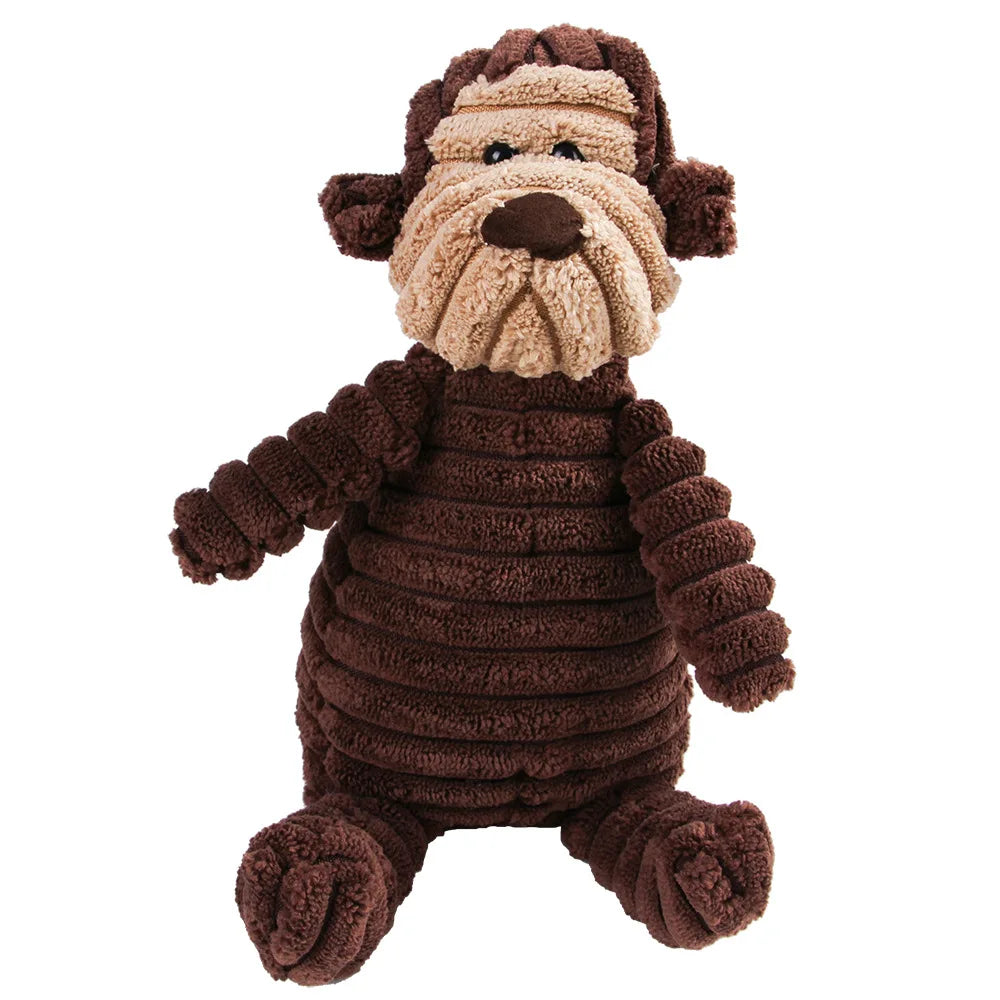 Squeaky Plush Chew Toy for Dogs, Animal Shapes