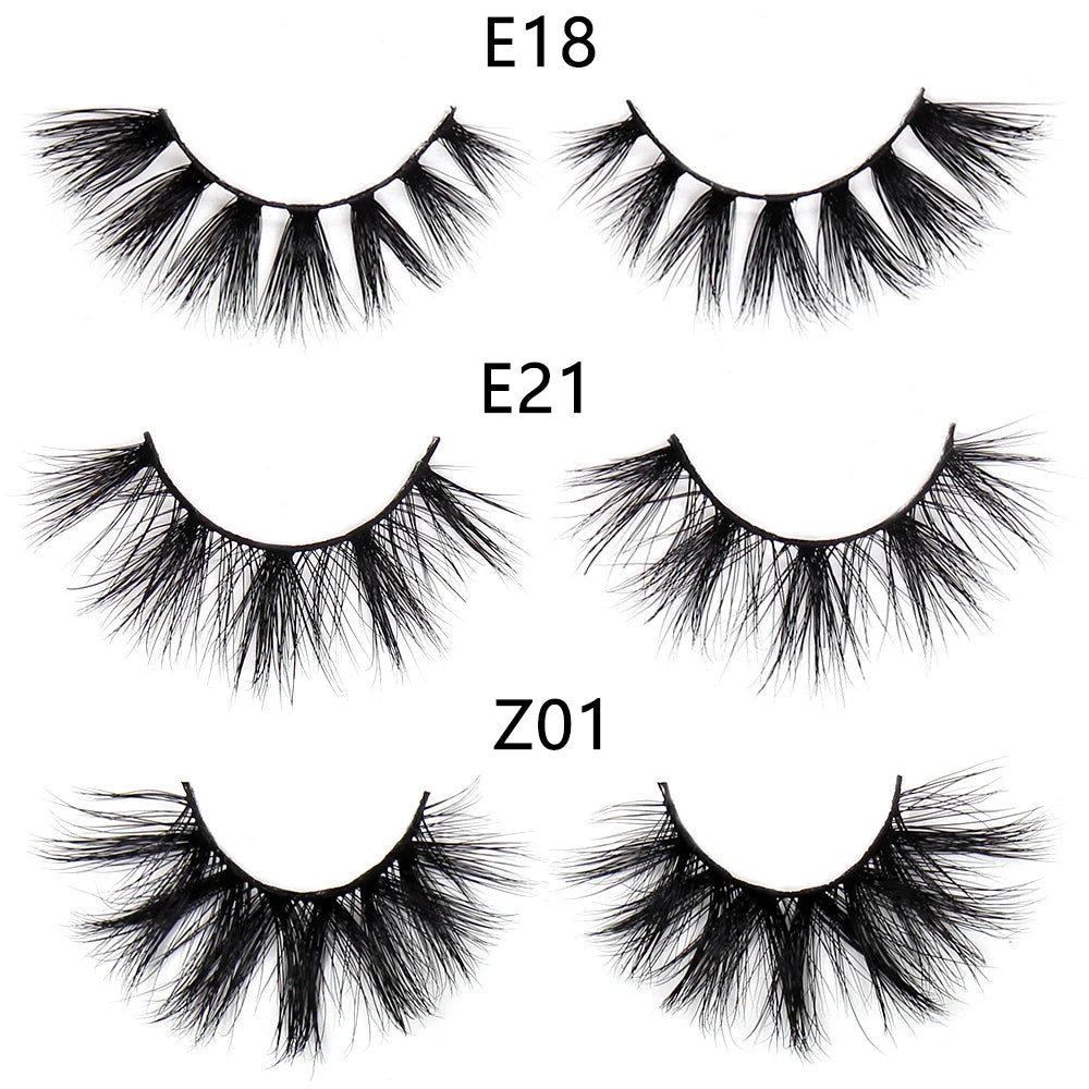 FOXESJI Makeup Eyelashes 3D Mink Eye Lashes Fluffy Soft Wispy Natural Lashes Extension Reusable Fake Lashes Mink False Eyelashes
