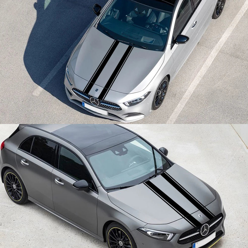 Car Hood Cover Vinyl Wrap Decal – Compatible with Mercedes-Benz A-Class, GLA, GLC, CLA, W176, C117, W204, W205