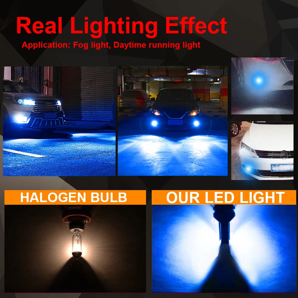 2Pcs 9005 9006 LED Headlight H11 H8 H9 H10 H1 H3 Car Fog Light Bulbs DRL H4 H7 Auto Driving Running Lamps 6000K 8000LM 80W 12V