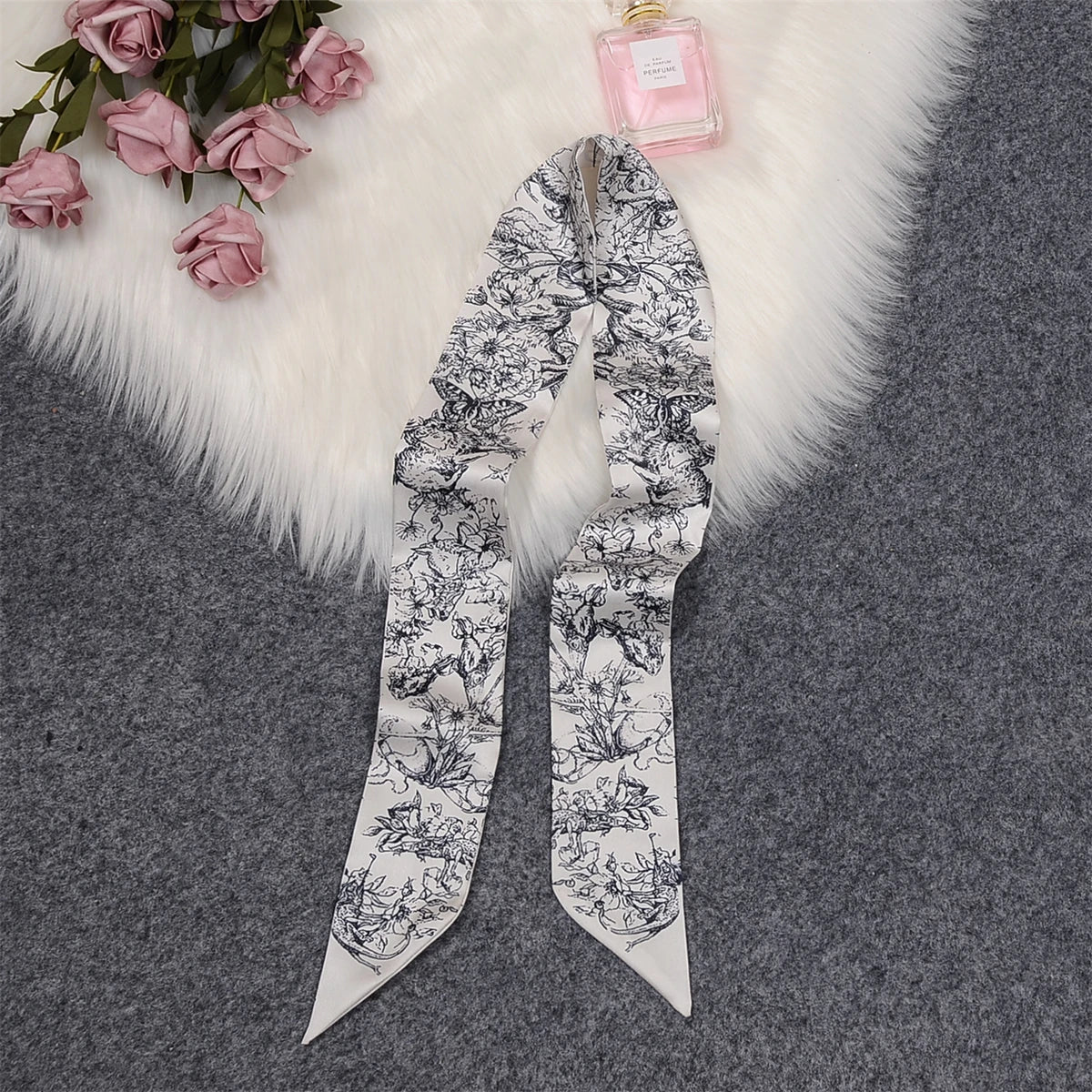 Tarot Constellation Silk Scarf for Women - Skinny Twill Neckerchief