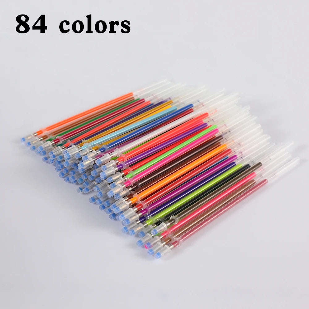 0.8mm 100 Colors Ballpoint Pen Fluorescent Refills Color Flash Pen Smooth Ink Painting Graffiti Pens Student Stationery 04116