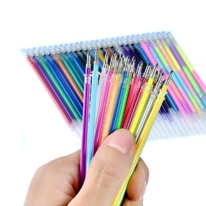0.8mm 100 Colors Ballpoint Pen Fluorescent Refills Color Flash Pen Smooth Ink Painting Graffiti Pens Student Stationery 04116