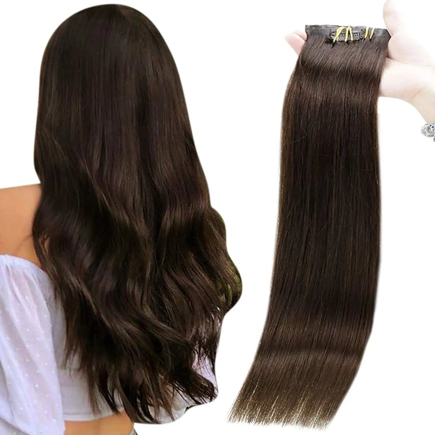 Full Shine Seamless Clip in Human Hair Extensions 8Pcs 100g&80g Pure Color Blond Hair Pu Clip on Remy Extension Skin Weft