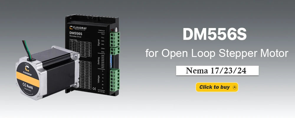 Cloudray DM556S 2-Phase Stepper Motor Driver — 18–50VDC, 1.4–5.6A (Nema 17/23/34)