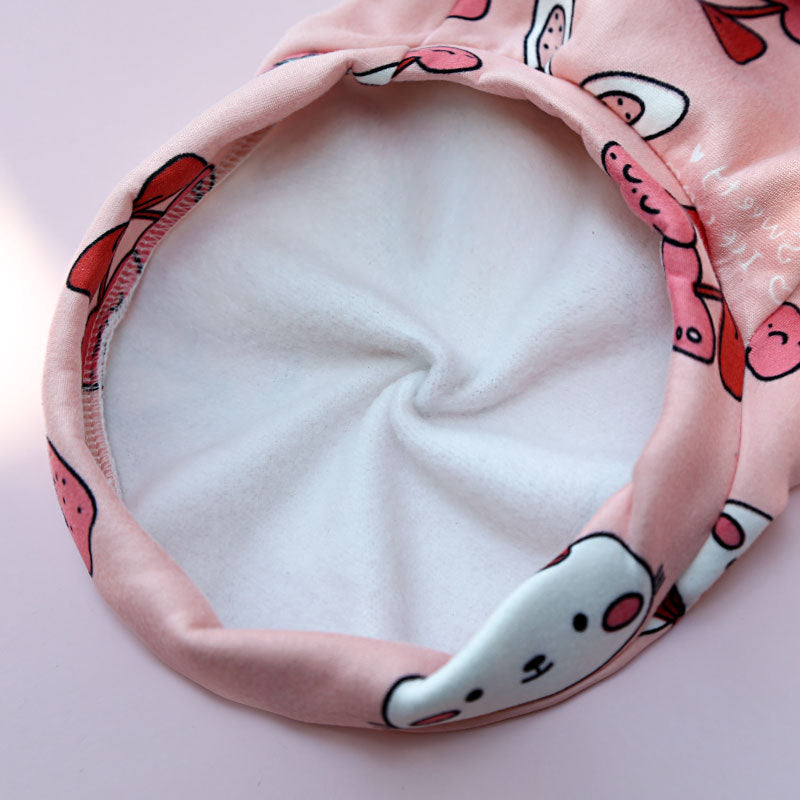 Manufacturer Custom Printed Cartoon Pet Clothes Fleece-Lined Two-Legged Sweatshirt Winter Pullover Dog and Cat Supplies Clothing