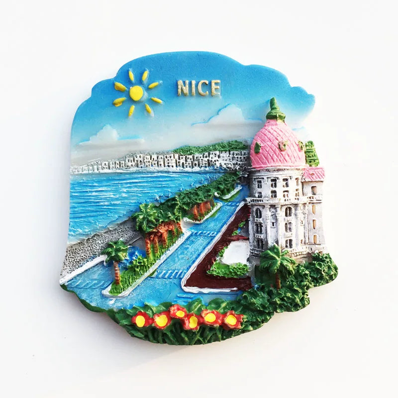 France  Paris Fridge Magnet Souvenir Carcassonne Cannes Imanes Para Riviera Arch of Triumph NICE Magnetic Stickers Home Decor