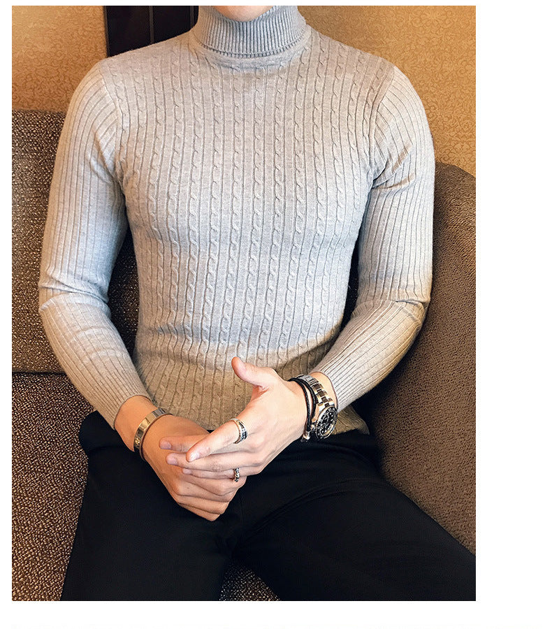 Men's Turtleneck Sweater, Slim Knit Pullover
