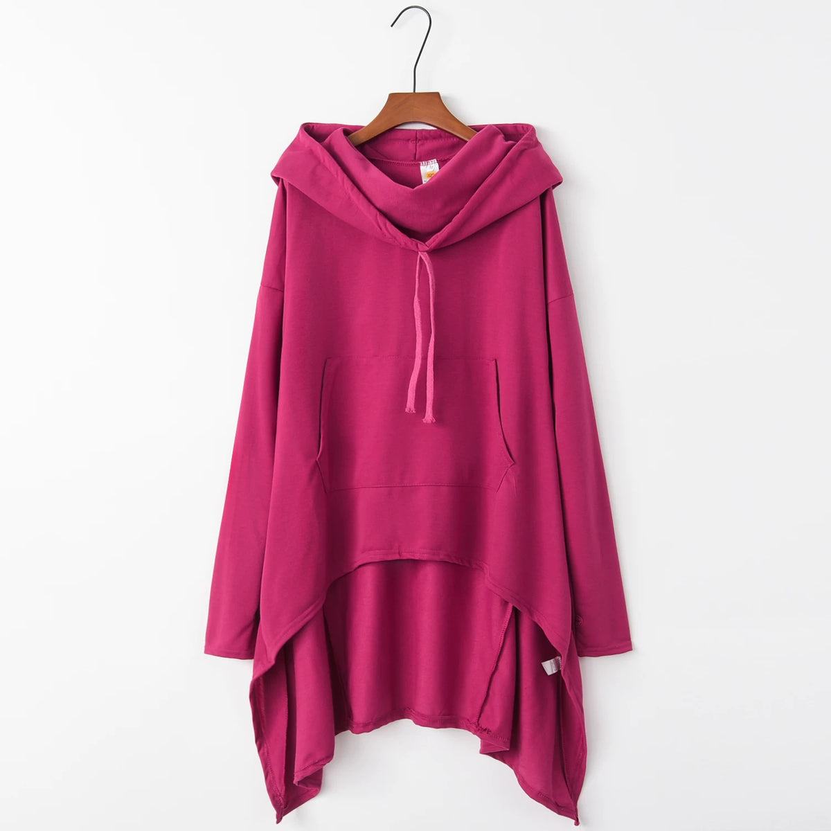 Women's Long Solid Color Hoodie with Pockets