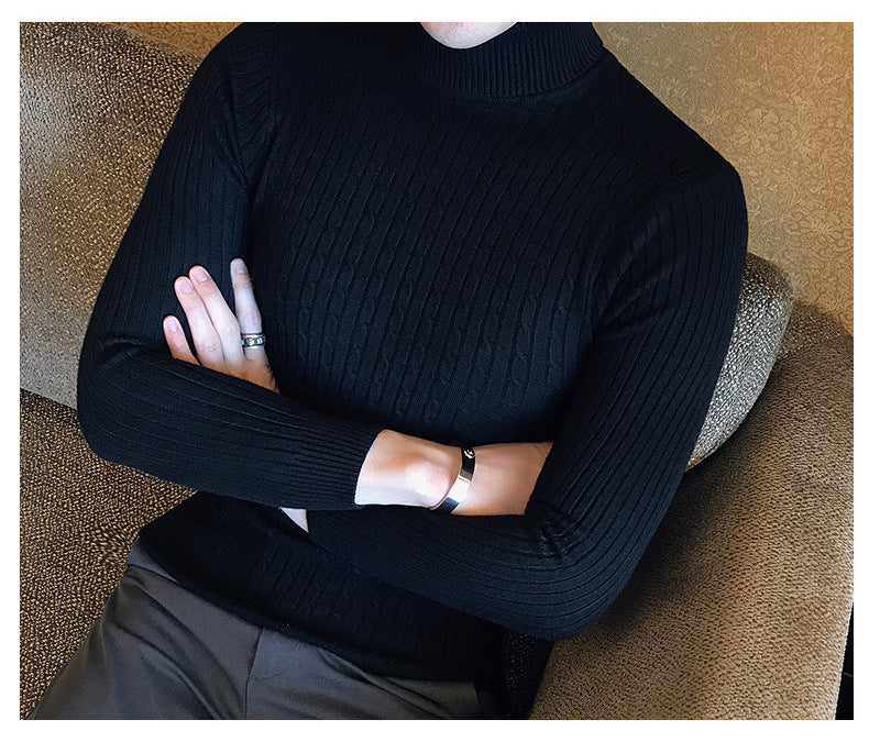 Men's Turtleneck Sweater, Slim Knit Pullover
