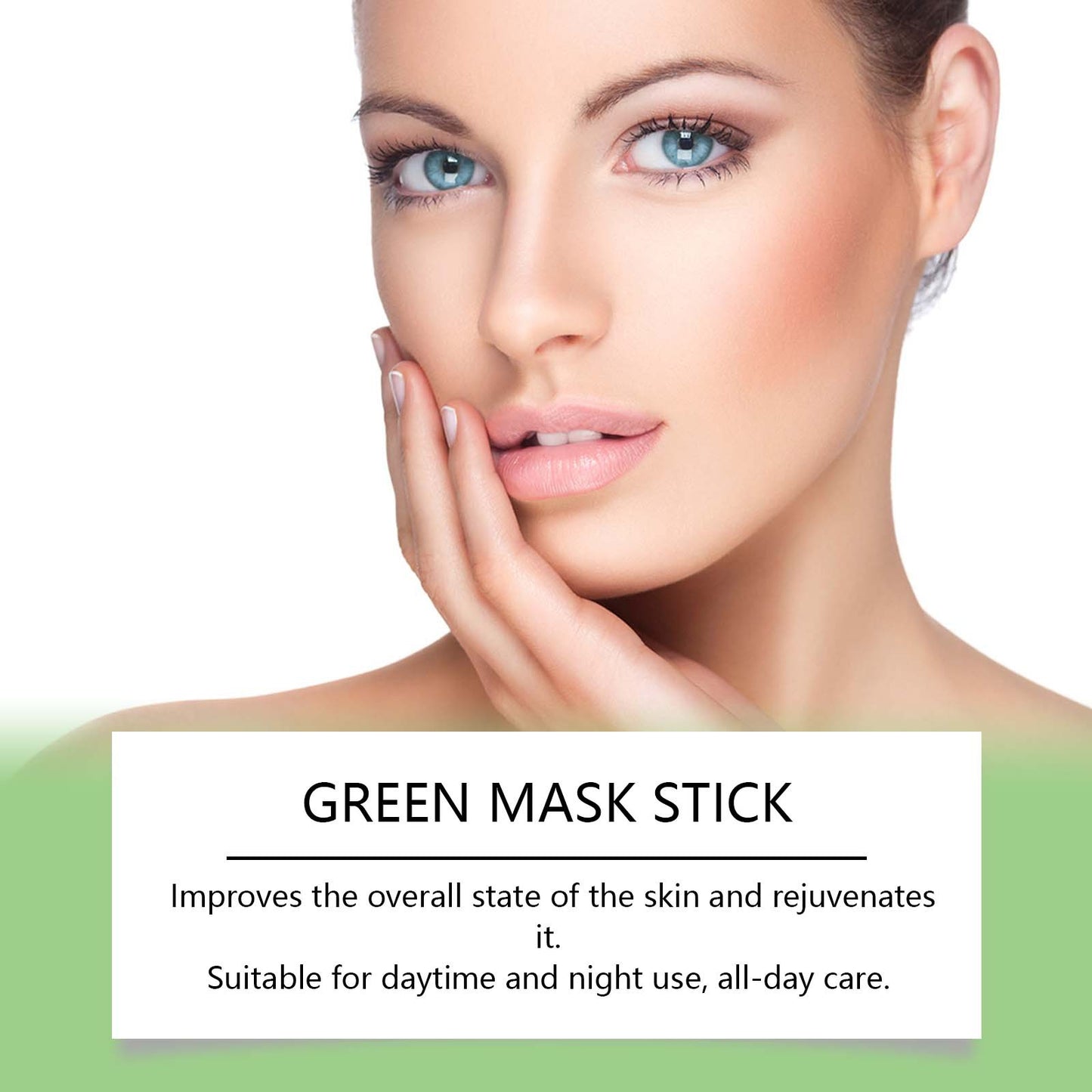 Green Tea Solid Mask Stick Remove Blackhead Shrink Pores Deeply Cleansing Blemish Black Dots Smoothing Moisturizing Facial Mask