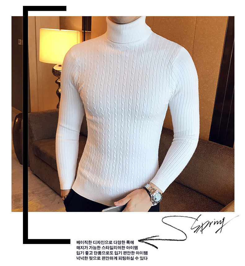 Men's Turtleneck Sweater, Slim Knit Pullover