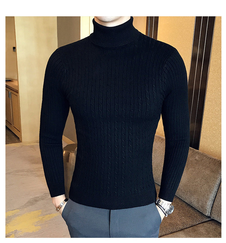Men's Turtleneck Sweater, Slim Knit Pullover