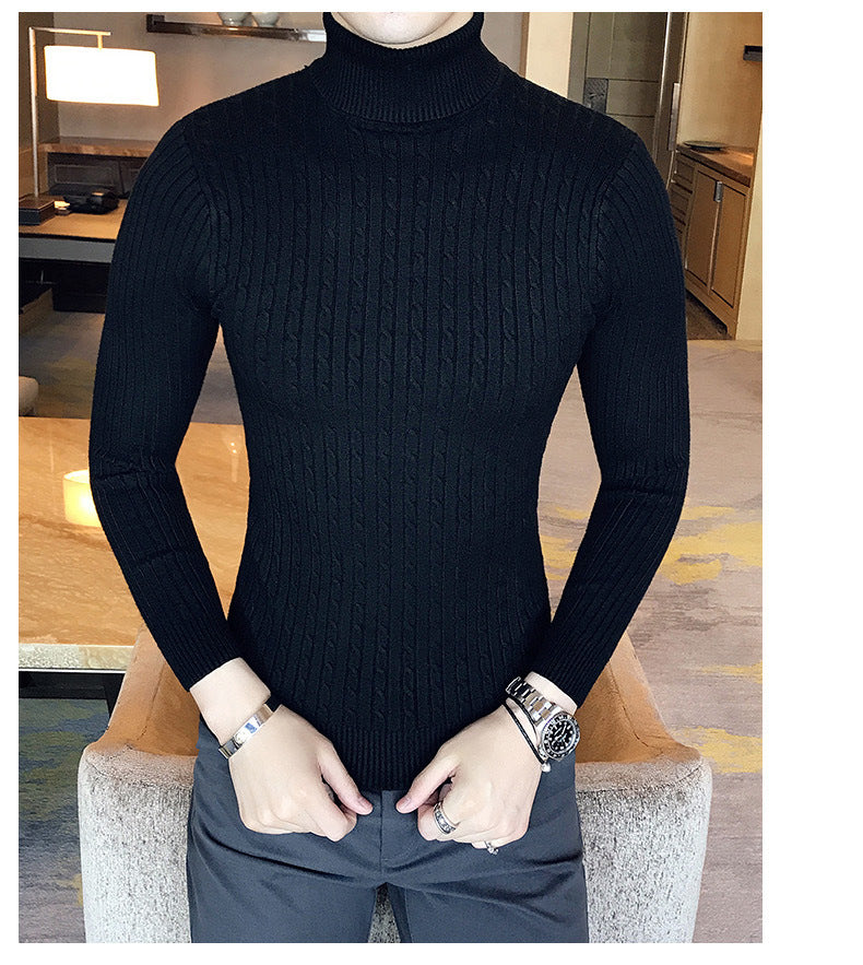 Men's Turtleneck Sweater, Slim Knit Pullover