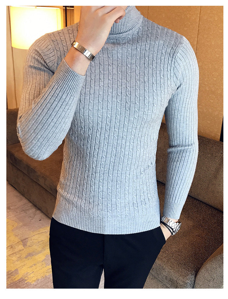 Men's Turtleneck Sweater, Slim Knit Pullover