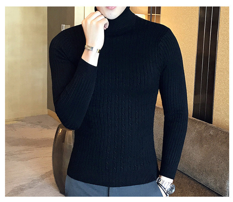 Men's Turtleneck Sweater, Slim Knit Pullover