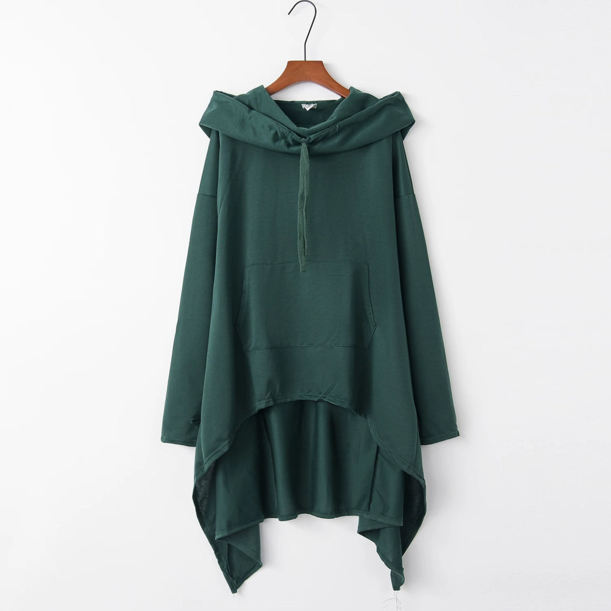Women's Long Solid Color Hoodie with Pockets
